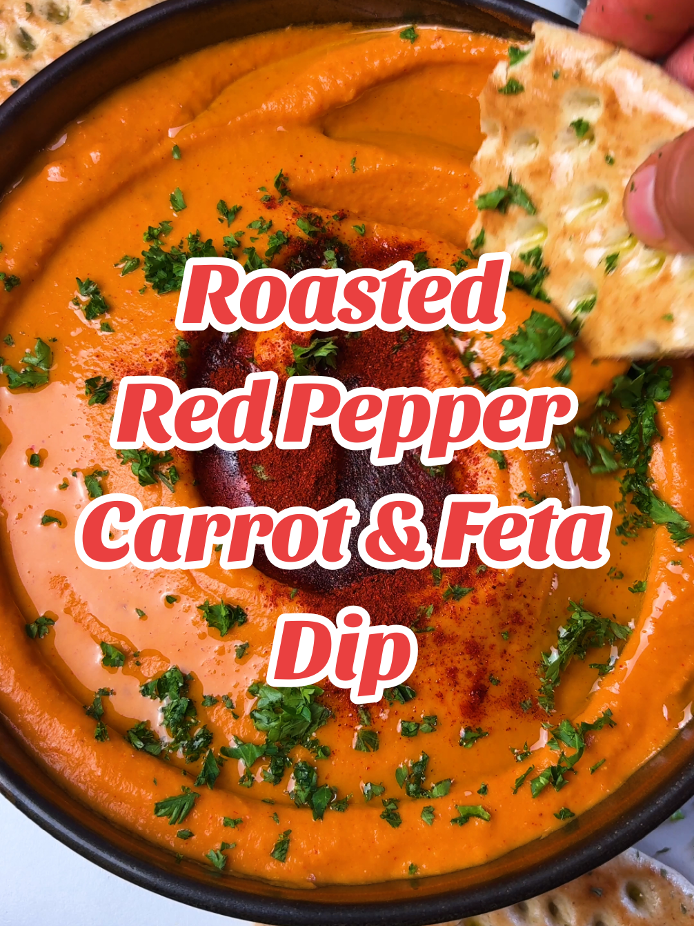 Roasted Red Pepper Carrot Feta Dip