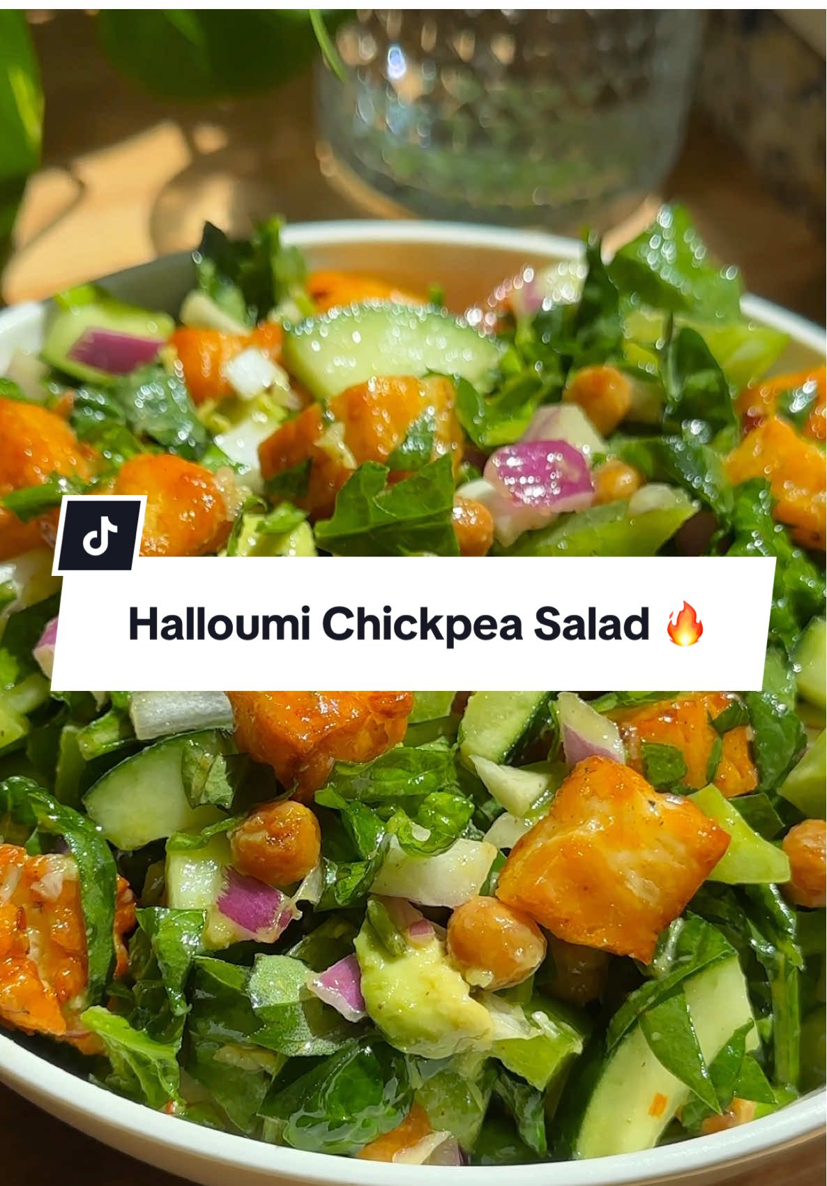 Hot Honey Halloumi Chickpea Salad